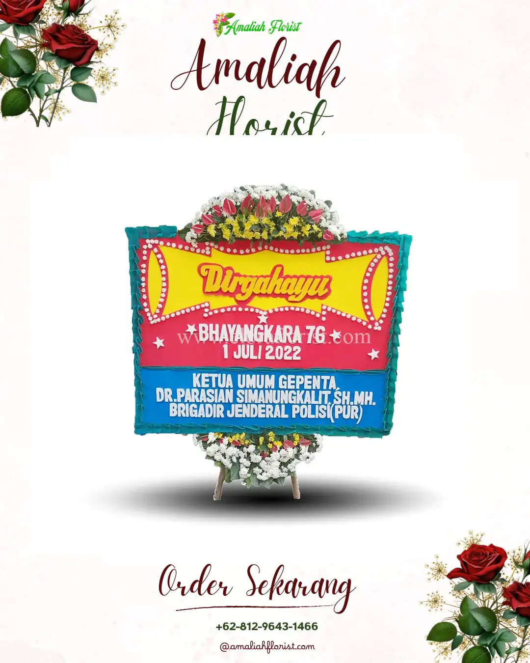 Papan Bunga HUT Ulang Tahun Tondano Utara